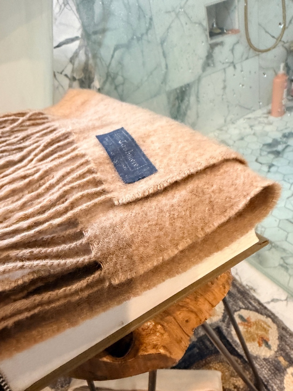 Vintage V. Fraas 100% Cashmere Scarf Made in West Germany Camel